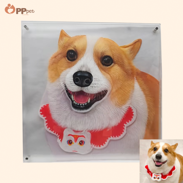 six layer magnetic acrylic custom pet portrait