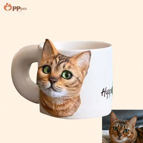 custom 3d pet figure ceramic mug