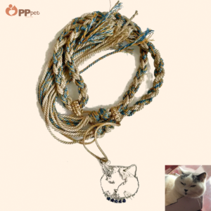custom pet line art silver necklace