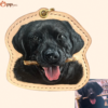 custom hand carved leather pet portrait tag
