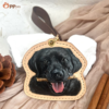 custom hand carved leather pet portrait tag