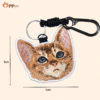 custom embroidered pet portrait keychain