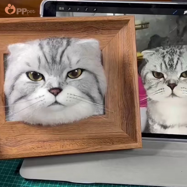 custom 3d wool felt pet portrait