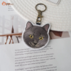 custom embroidered pet portrait keychain