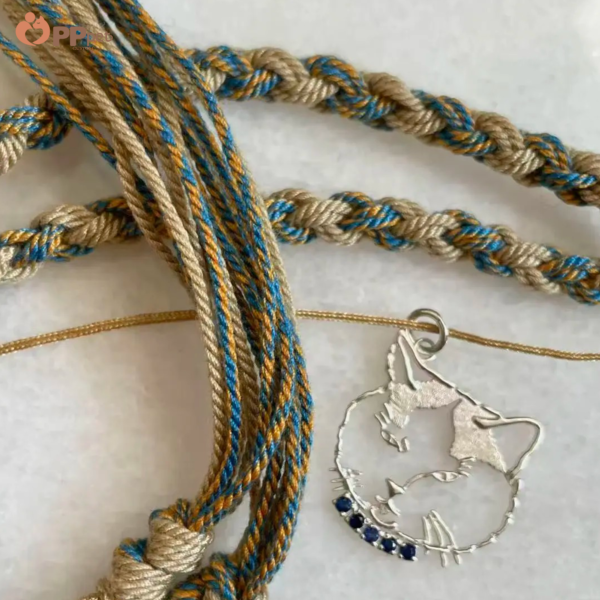 custom pet line art silver necklace