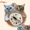 custom multi pet portrait clock