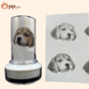 custom black & white pet portrait stamp