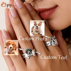 custom raised pet portrait adjustable ring