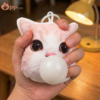 custom bubble blowing pet plush keychain