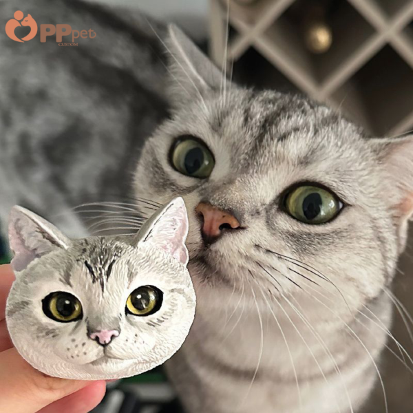 custom hand painted 3d pet head fridge magnet