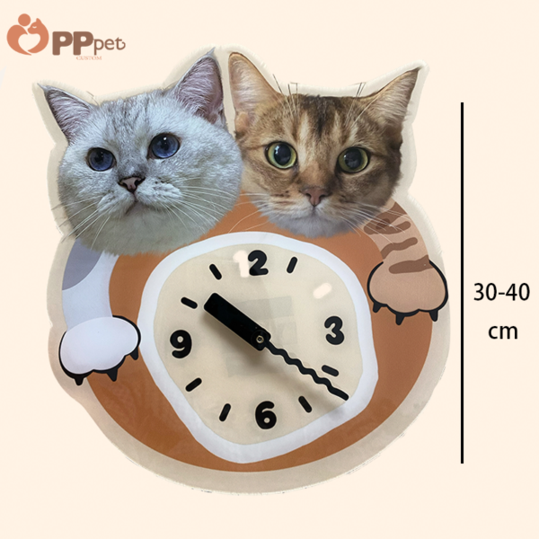 custom multi pet portrait clock