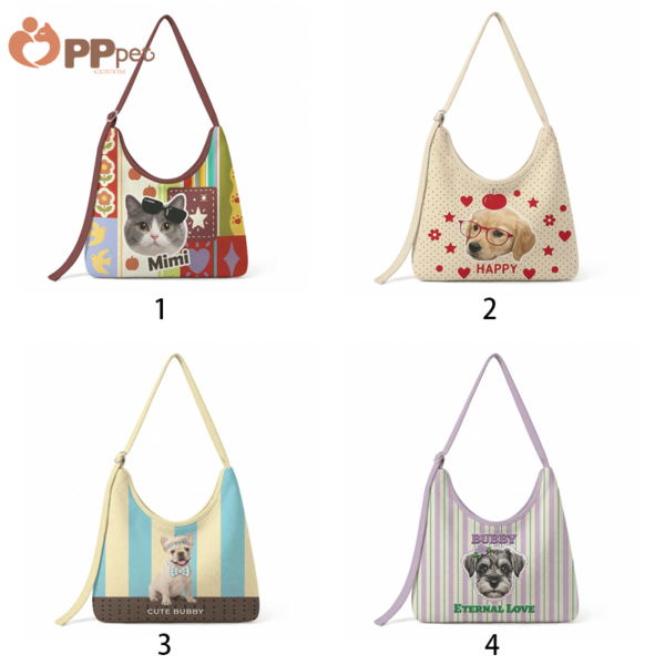 custom pet portrait tote bag