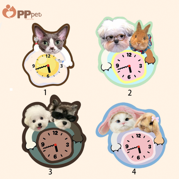 custom multi pet portrait clock