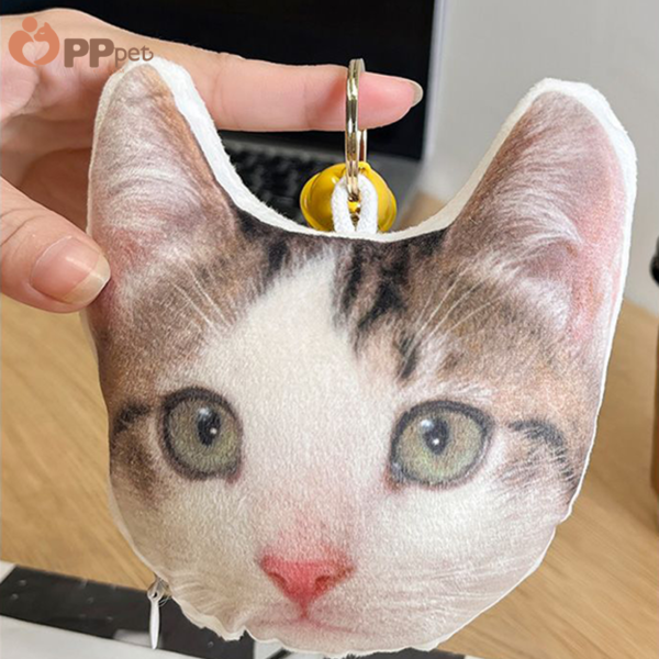 custom pet plush bell keychain