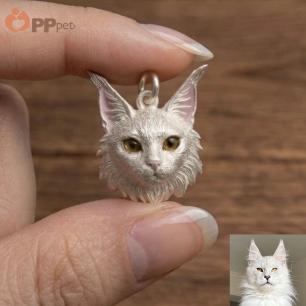 custom sterling silver pet portrait pendant