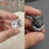 custom sterling silver pet portrait pendant